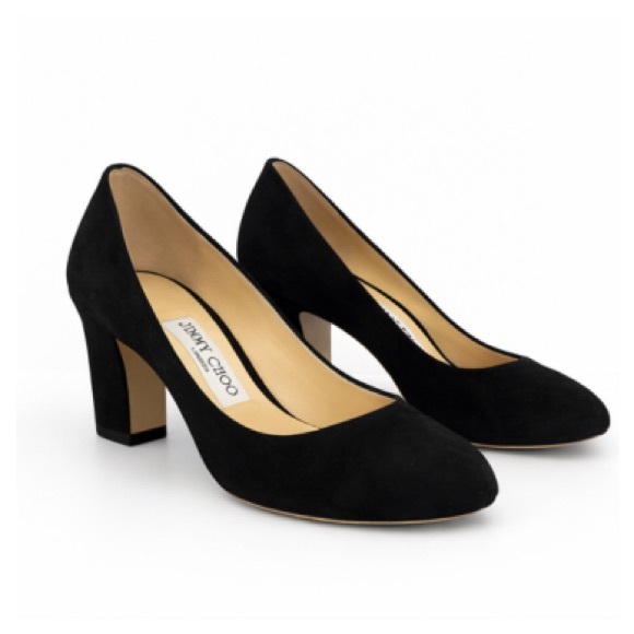 Jimmy Choo Shoes - Jimmy Choo Billie Suede Pumps Block Heel Round Toe Minimalist Size US 5 EU 35